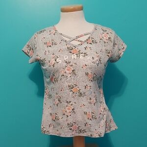 Paradisio Floral Gray Women's Top Size XL